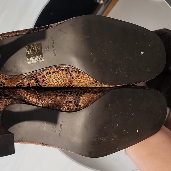 Free people | Brown Snakeskin Leather Kitty heel | size (39) - Picture 6 of 11